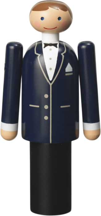 Brudgom H12 cm Blå/sort/hvid